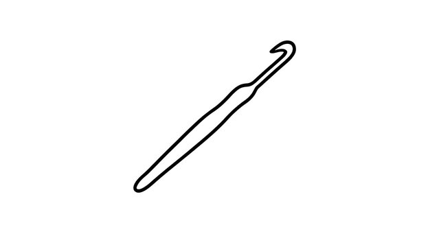 Crochet hook illustration on white background.