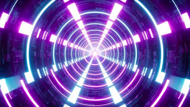 Flickering Futuristic Circle Tunnel