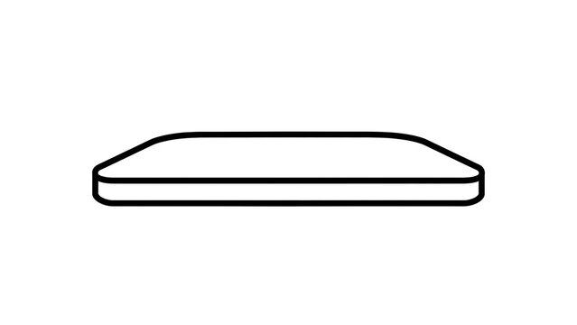 Minimalist mattress icon on white background.