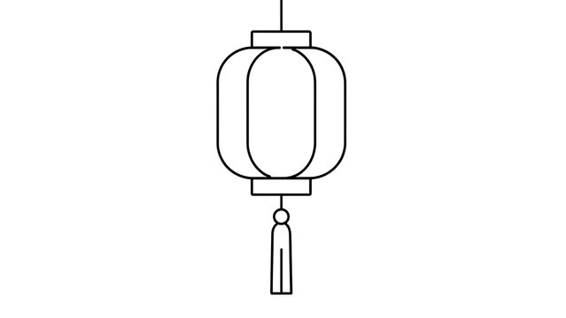 Traditional Chinese lantern illustration white background.
