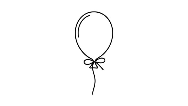 Minimalist balloon drawing on white background.