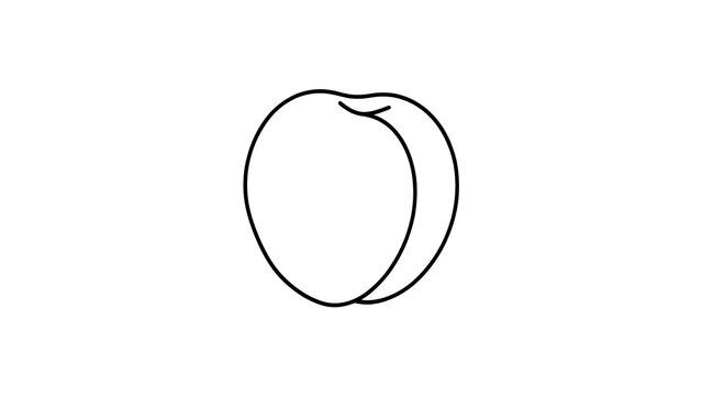 Simple peach line drawing on white background.