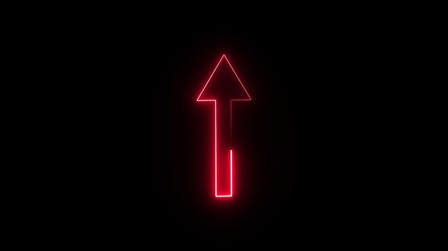Neon arrow pointing up animation. Download sign. Download direction arrows symbol. arrow button icon or swipe-up arrow signal animation arrow icon on transparent background. flat style.