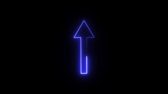 Neon arrow pointing up animation. Download sign. Download direction arrows symbol. arrow button icon or swipe-up arrow signal animation arrow icon on transparent background. flat style.