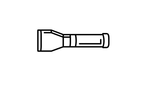 Black and white flashlight icon on white background.