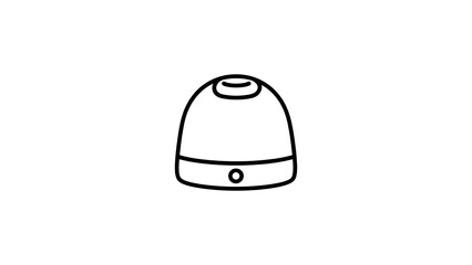 Fototapeta premium Minimalist beanie hat icon on white background.