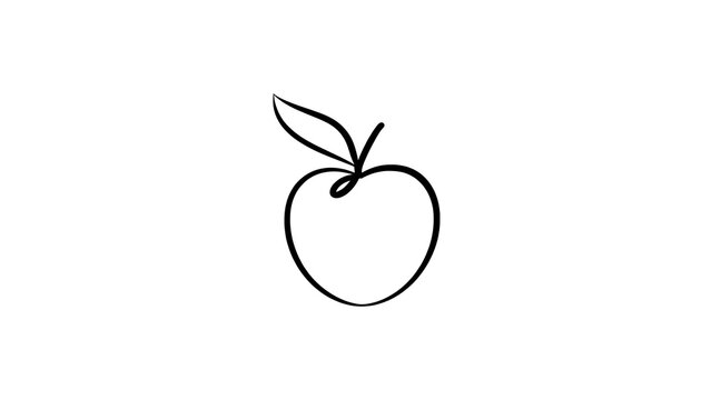 Minimalist apple icon on white background.