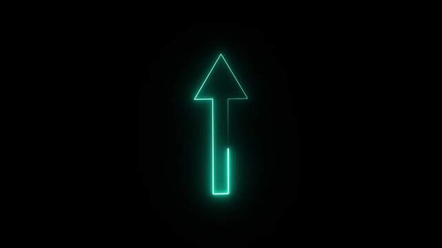 Neon arrow pointing up animation. Download sign. Download direction arrows symbol. arrow button icon or swipe-up arrow signal animation arrow icon on transparent background. flat style.
