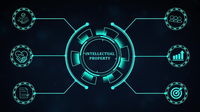 Systems interoperability and cross platform cross functional network integration background with abstract dashboard design.4k motion graphics video