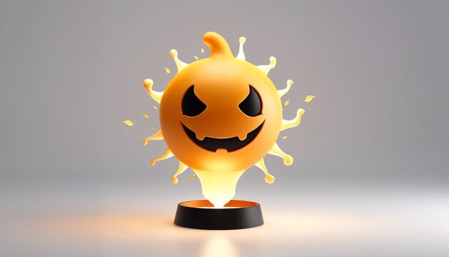 Mischievous glowing pumpkin face