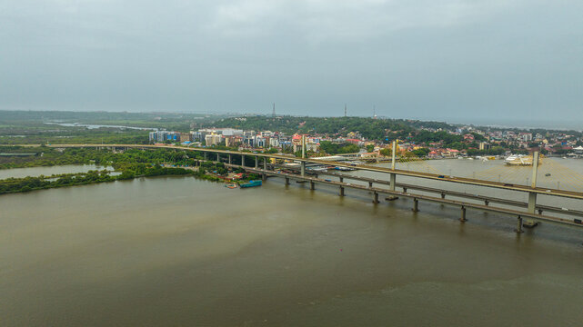 Atal Bridge over Mandovi River, Goa
Panjim Atal Bridge aerial view