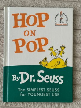Hop on pop by Dr Seuss. Children&rsquo;s Book Displayed in Alberta, Canada. August 2, 2026. Grande Prairie, Alberta, Canada. For editorial use only.
