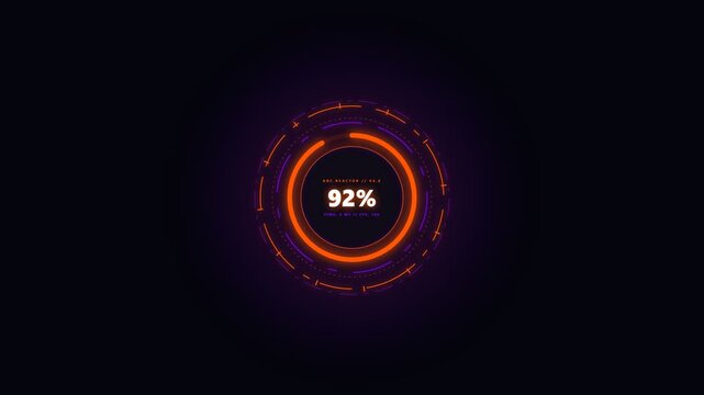 Futuristic Circular Loading Bar With 100% Progress