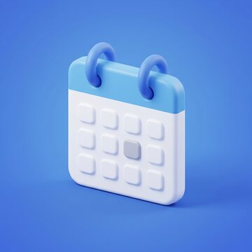 3D calendar icon with marked date calendar schedule management deadline business appointment
