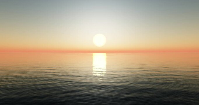 Beach and wave with sunset sky background. Nature and summer concept. 3d render.