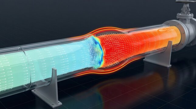 Computational fluid dynamics pipe flow simulation analysis
