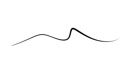 Obraz premium Elegant black squiggle line on white background.