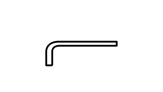Simple black L shaped line icon white background.