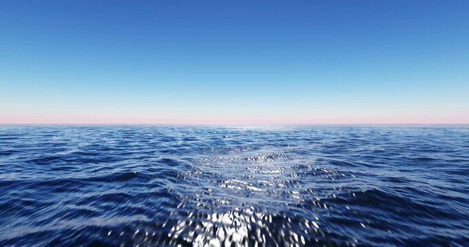 Beach and wave with blue sky background. Nature and summer concept. 3d render.	