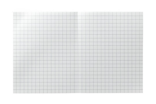 Open squared notebook paper isolated on transparent background