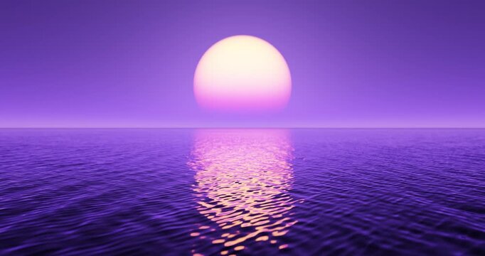 Beach and wave with sunset sky background. Nature and summer concept. 3d render.