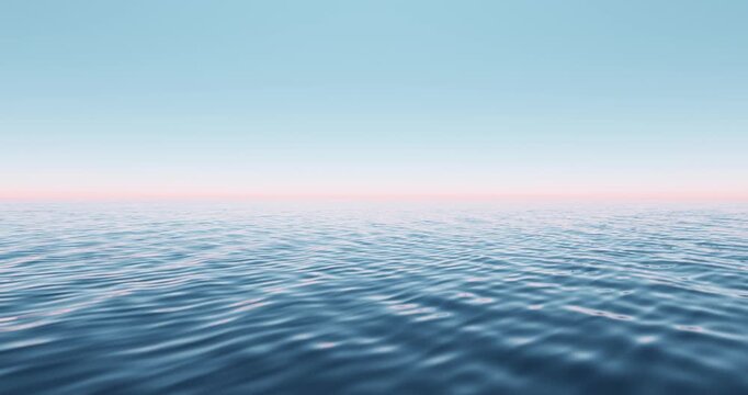 Beach and wave with blue sky background. Nature and summer concept. 3d render.	