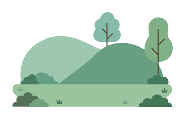 Fototapeta premium green nature landscape hill tree
