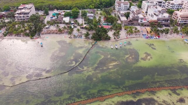 Caribbean travel destination with beachfront scenery in Mahahual, Mexico