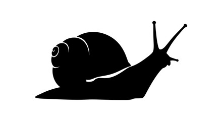 Black snail silhouette against a white background a simple graphic representation silhouette © raisa