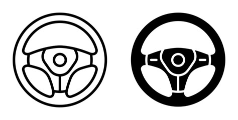 Steering Wheel Icons, Automotive Control Symbols, Driving Interface Graphics, Vector Art for Car Navigation and Vehicle Operation © Sukkur