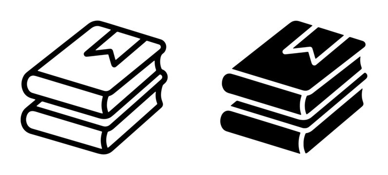 Stack of Books Icons, Open Book Symbol, Reading and Education Vector Graphics, Library and Knowledge Concepts