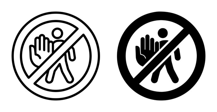 Prohibition Sign Vector Icons, No Entry Symbol, Restricted Access Warning, Do Not Enter Graphic, Forbidden Action Icon, Safety Alert Signage