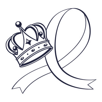 Royal crown illustration with ribbon banner illustration monarchy heraldic insignia medieval nobility princess heraldry symbolism authority prestige fidelity commitment devotion