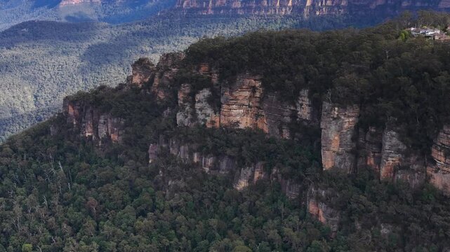 Sandstone Cliffs and Eucalyptus Forest in Blue Mountains National Park