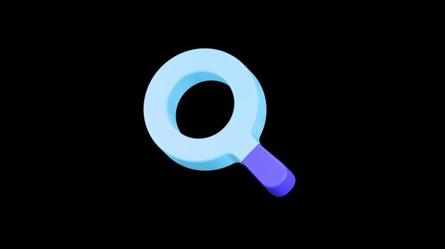 Motion 3D magnifying glass icon