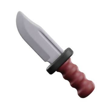 3D render of a plastic toy survival knife with survival isolated background adventure military