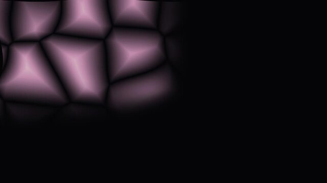 Cellular structure morphing organically with soft pink light and dark background motion