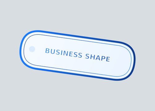text badge shape with thin border for professional business labels and design elements