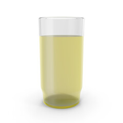 Pale yellow fruit juice served in a simple clear glass for refreshing enjoyment. © aiman