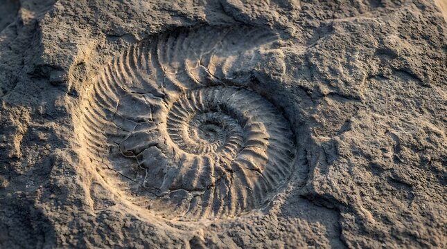 Fossil Imprint In Stone Close Up Photography