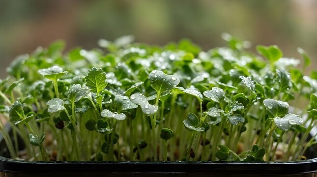 Microgreens Growing Tray Close Up Photography