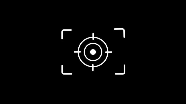 Digital camera Zoom in icon isolated .Camera icon. Camera focus icon animation .