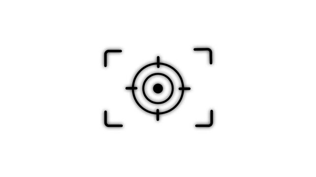 Digital camera Zoom in icon isolated .Camera icon. Camera focus icon animation .