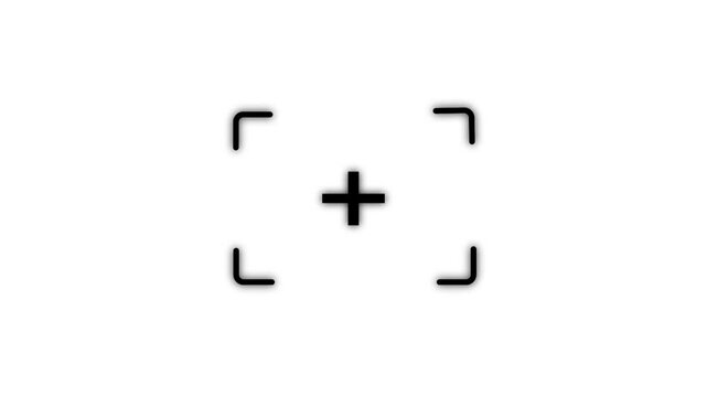 Digital camera Zoom in icon isolated .Camera icon. Camera focus icon animation .
