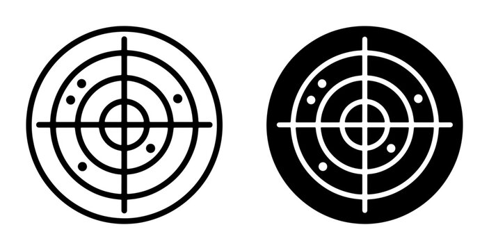 Radar Screen Icons, Circular Target Display, Navigation System Interface, Detection Technology Graphic Resources