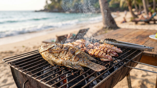 Seafood on the barbecue