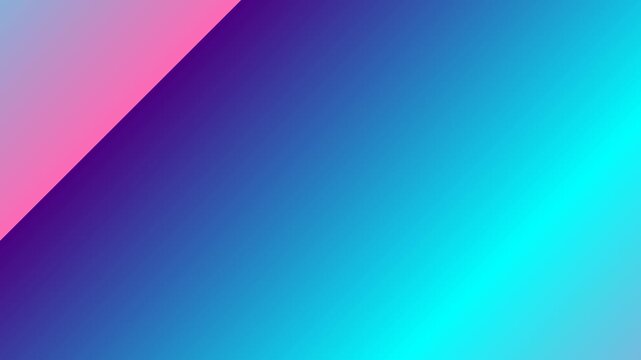 Abstract background features a bold diagonal transition from deep purple to bright cyan and pink. color gradient flow animation