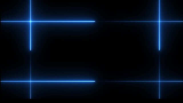 Neon Lights motion red white color loops square motion draws and beautiful lights background linear lamp animation in black background, 4k video.