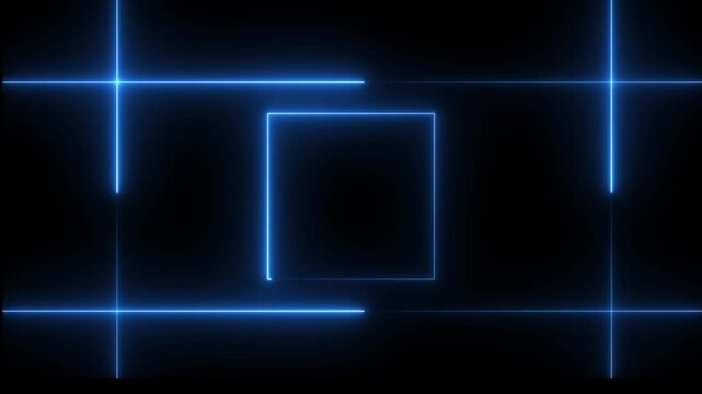 Neon Lights motion red white color loops square motion draws and beautiful lights background linear lamp Beautiful abstract on alpha transparent background.