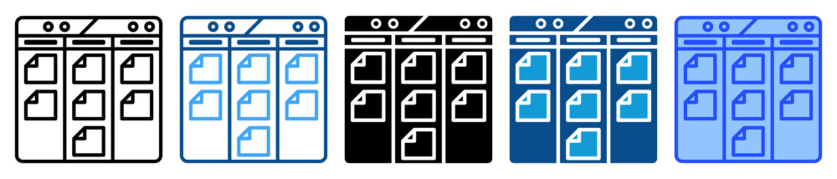 Kanban icon set multiple style